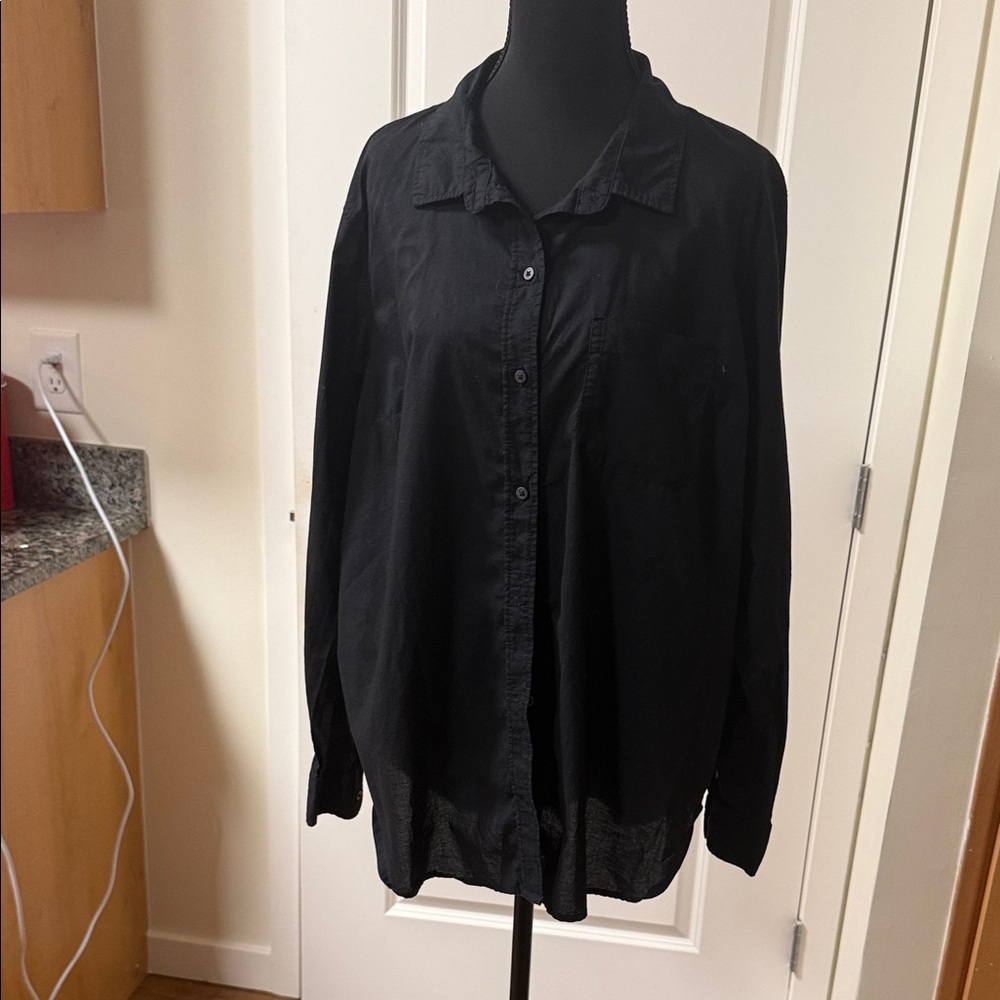 H&M Classic Black Button-Up Blouse